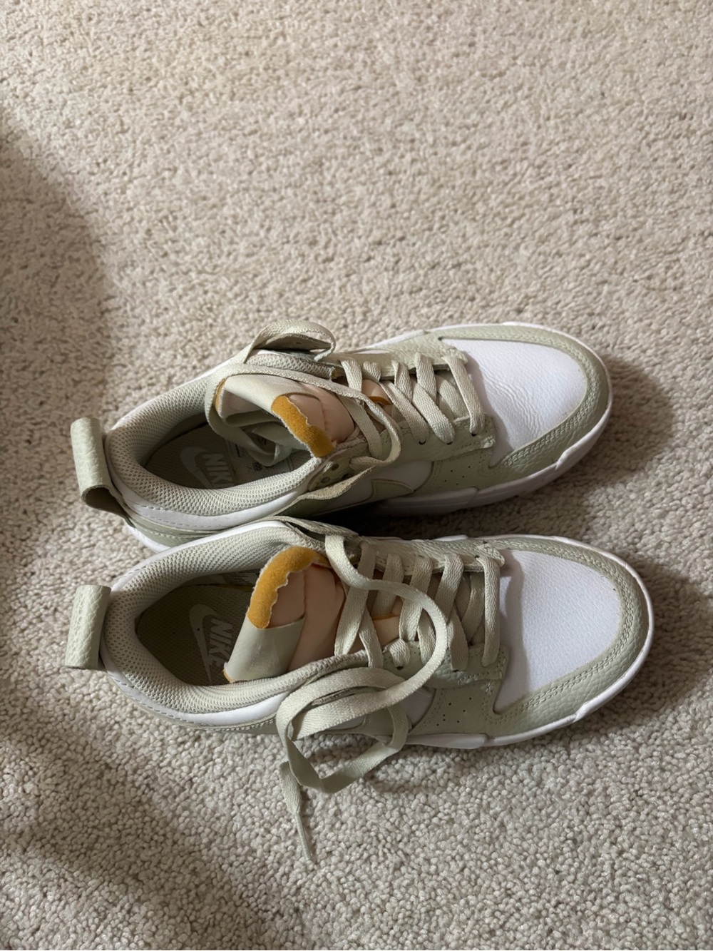 Nike Low-Top Sneakers in White, Sage Green and Tan - Picture 3 of 4